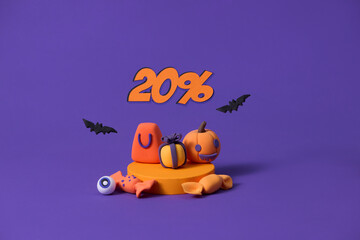 Halloween Themed Discount Offer with Festive Decorations