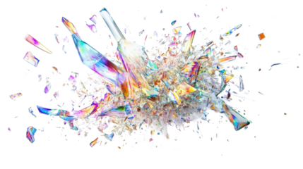 Broken glass transparent background