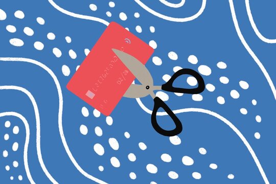 Cut credit cards to reduce spending