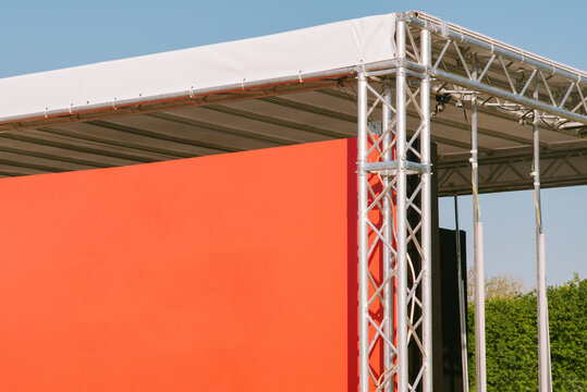 MockUp red banner at the festival 