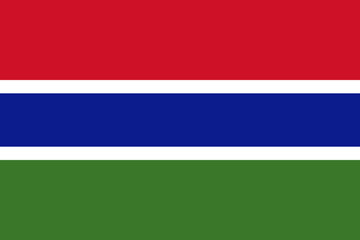 Gambia flag in official colors, dimensions and aspect ratio. Vector flag symbolizing national pride, identity, heritage, patriotism and authority