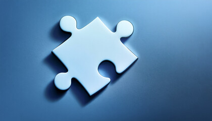 Obraz premium A single puzzle piece is placed on a solid colored surface