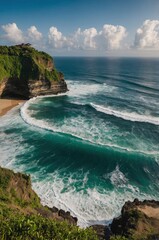 Beautiful view of ocean in Uluwatu on Bali 