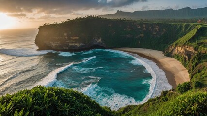 Beautiful view of ocean in Uluwatu on Bali 