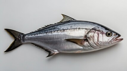 Naklejka premium Chopped fresh Kingfish, white background