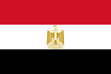 Egypt flag in official colors, dimensions and aspect ratio. Vector flag symbolizing national pride, identity, heritage, patriotism and authority