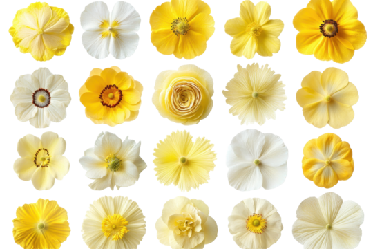 Luxurious yellow flowers on a white background - Powered by Adobe