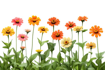 Fototapeta premium Set of zinnia flowers