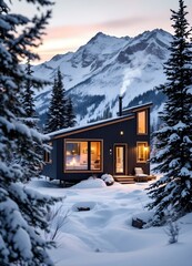 Sleek Prefab Home in the Snow