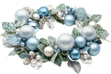 Elegant silver arch-shaped garland that sparkles on a white background