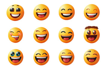 A set of emoticons with a smiling face 