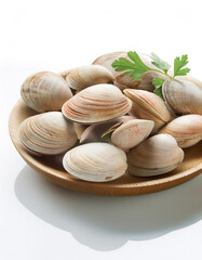 Fototapeta premium A fresh clams on white