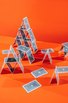 Playing cards on table.