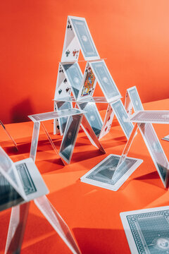 Scattered playing cards