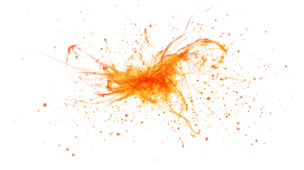 Bright fiery burst of glowing embers transparent background