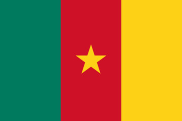 Cameroon flag in official colors, dimensions and aspect ratio. Vector flag symbolizing national pride, identity, heritage, patriotism and authority