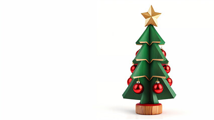 Naklejka premium christmas tree and decorations on white
