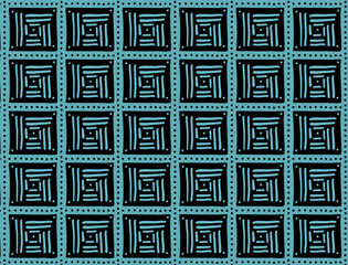 Abstract ethnic hand-drawn pattern. Vector seamless background with ethnic print. Abstract African-style background with geometric elements. Suitable for printing on fabric and paper.