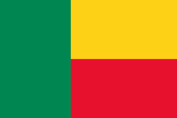 Benin flag in official colors, dimensions and aspect ratio. Vector flag symbolizing national pride, identity, heritage, patriotism and authority