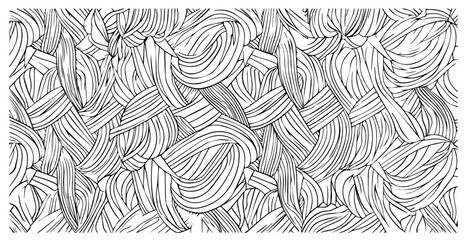 artistic sketch of flowing lines in abstract style – black vector pattern