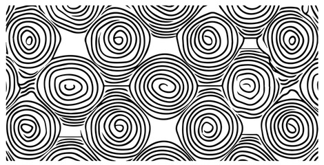 artistic sketch of flowing lines in abstract style – black vector pattern