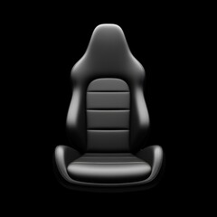 Sleek Black Leather Racing Seat with Ergonomic Design and High Backrest