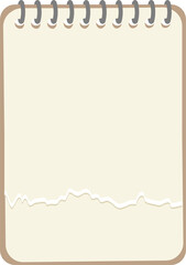 Spiral book blank paper with torn paper vector