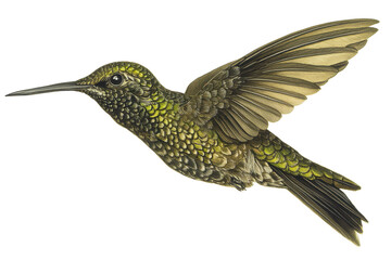 Obraz premium Colorful hummingbird with intricate patterns on the wings