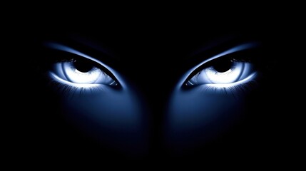 Mysterious Glowing Eyes in Darkness Creating an Enigmatic and Intense Atmosphere