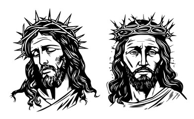 jesus christ portraits with religious symbolism