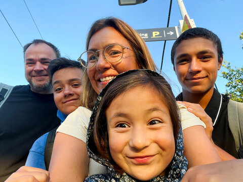 Family enjoying a sunny day together 