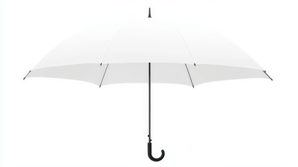 A Plain White Umbrella Isolated on White Background