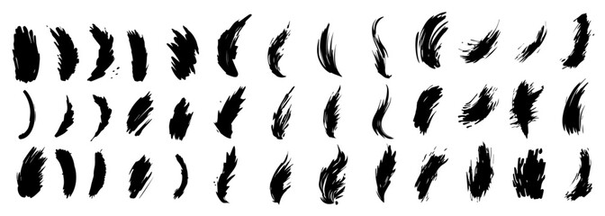 creative black ink brush strokes collection in monochrome vector art
