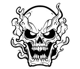 Obraz premium artistic skull graphics with scary expressions