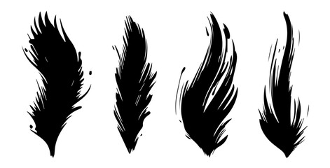 creative black ink brush strokes collection in monochrome vector art