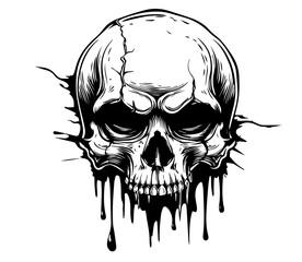 artistic skull graphics with scary expressions