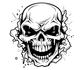 artistic skull graphics with scary expressions