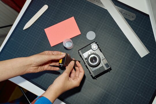 Capturing creativity with a vintage camera at home