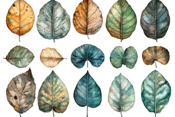 A collection of autumn leaves filled with autumn colors