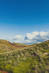 landscape with blue sky