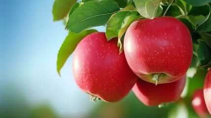 Apples hanging from an Apple tree