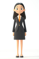 Fototapeta premium A stylized cartoon character in a business suit, symbolizing professionalism and confidence.