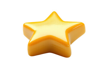 A yellow star that looks voluminous and impressive on a white background