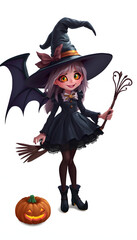Halloween Witch isolated with white highlights, png