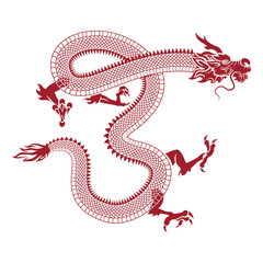 red dragon on white background