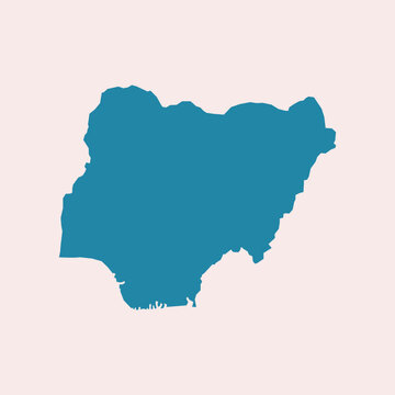recommend clip art: nigeria blue map, isolated on white background. Vector illustration Central Africa