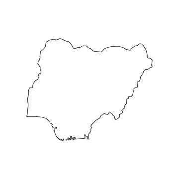 recommend clip art: nigeria contour map, isolated on white background. Vector illustration Central Africa