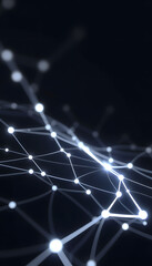 Obraz premium 3D abstract digital background have line connection point with 3d rendering isolated with white highlights, png