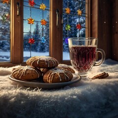 Obraz premium The Spirit of Christmas: Glühwein & Lebkuchen Through Creative Lenses,300 DPI