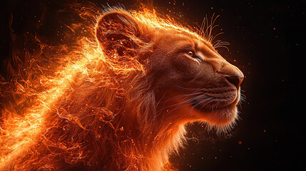 fire, lion, fierce, majestic, wild, powerful, predator, king, jungle, mane, roar, strength, courage, pride, hunter, beast, savannah, claws, fangs, golden, regal, alpha, dominant, fearless, protector, 
